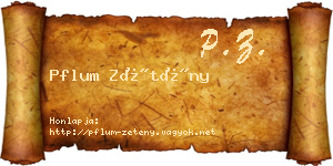 Pflum Zétény névjegykártya